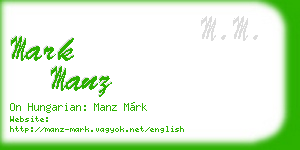mark manz business card
